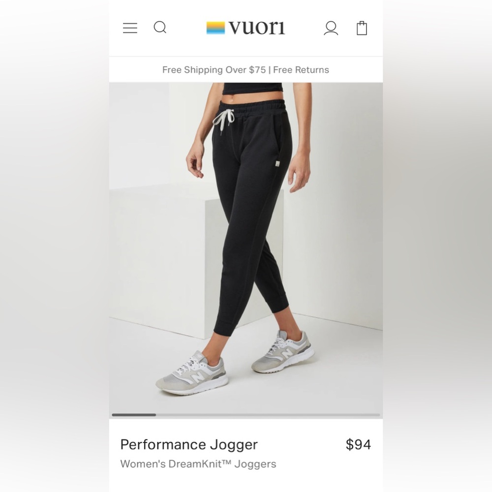 Vuori Performance Jogger Black Heather Women’s XXL